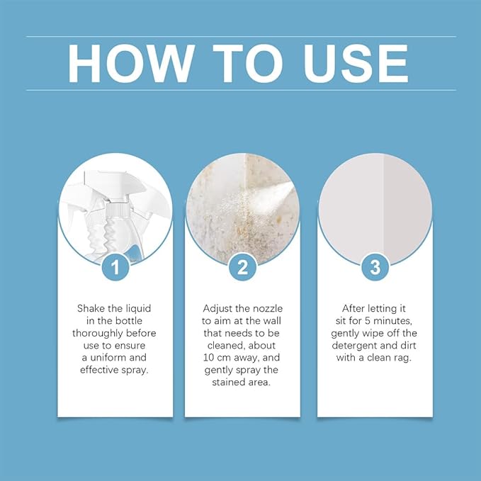 Highly Effective Removal Spray, 8.12 Fl.Oz Wall Cleaner Spray, Multi-surface Cleaner for Wood, Fabric, Tile, Bathrooms & Kitchens (3)