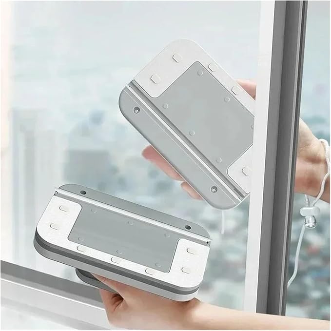 Double Sided Glass Surface Wiper Magnetic Cleaning Tool Sponge Window Cleaner(WHITE5)