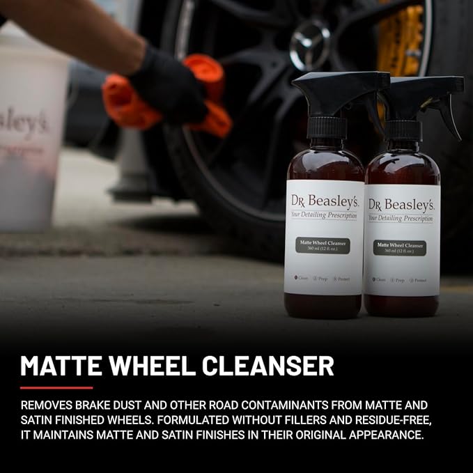 Dr. Beasley's Matte Wheel Cleanser 1 Gallon - Restores Matte, Satin Powder Coated Finish to Original Look, Removes Brake Dust, Road Grime, No Fillers or Residue, Safe pH Balanced