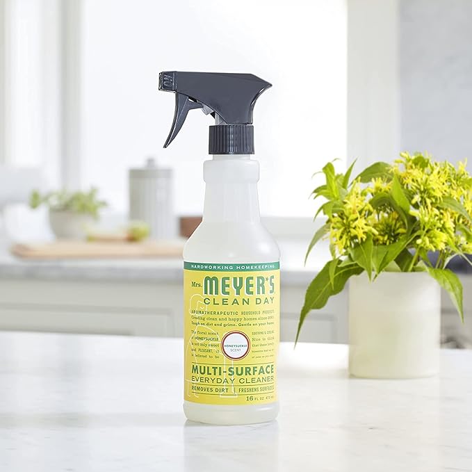 Mrs. MEYER'S Clean Day All-Purpose Cleaner Spray, Honeysuckle, 16 Fl Oz. (Pack of 12)