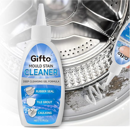 Gifto Household Stain Remover Gel, Grout Cleaner for Tile Floor & Bathroom Shower, Washing Machine Cleaner for Front Loader Seals, Non-Toxic Caulk Cleaning Gel, 5 fl oz
