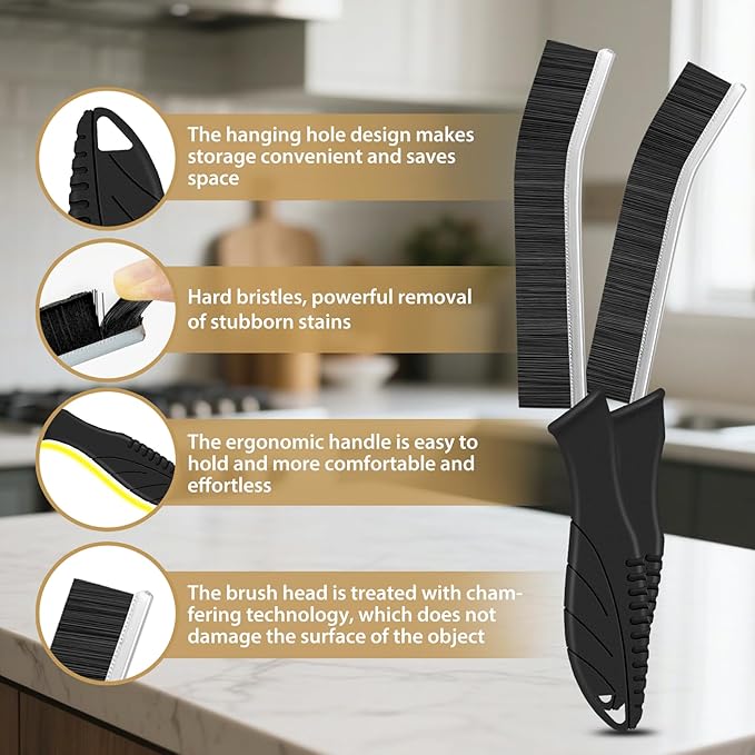 4Pcs Crevice Cleaning Brushes for Household Use, Grout Cleaner Brush, Hard Bristle Groove, Gap Cleaning Tool, Suitable for Areas Usually Difficult to Reach