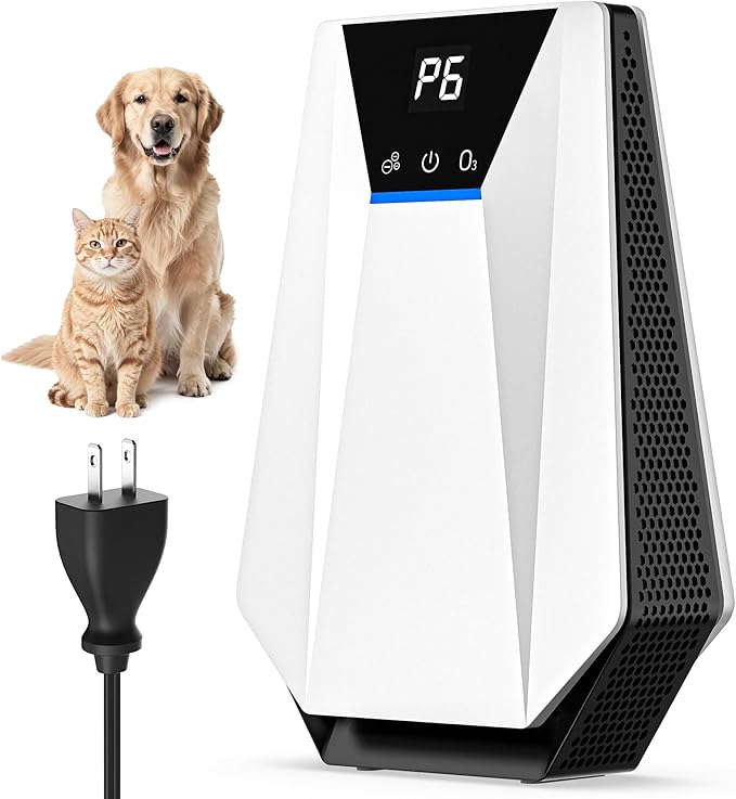 Ozone & Negative Ion, 99% Odor Eliminator for Strong Odors, Cat Litter Box Deodorizer, Air Ionizers for Dog Poop Odor Removal, for Toilet, Wardrobe, Shoe Closet, Garage, Room, Cabinet, White
