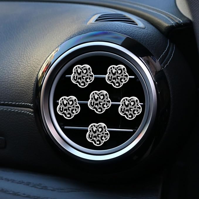 6 Pcs Flower Air Vent Clips, Cute Sunflower Flower Car Air Fresheners Vents Clips Funny Car Diffuser Vent Clips Car Interior Decor Charm Cute Car Accessories Car Decoration for Women (Black)
