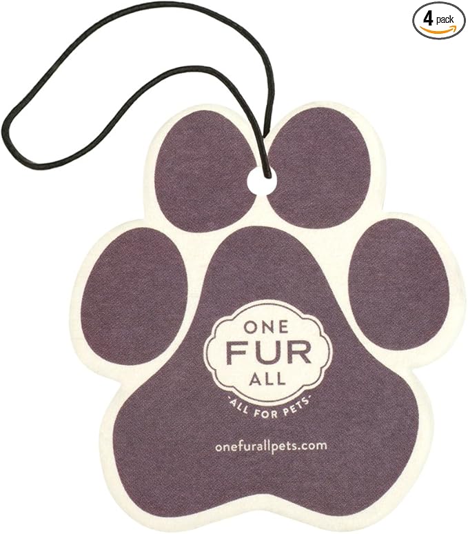 One Fur All Pet House Car Air Freshener - Lavender Green Tea Pack of 4 - Non-toxic Car Air Freshener - Pet-Friendly Air Freshener For Small Spaces & Car - Hanging Odor Eliminating Air Freshener