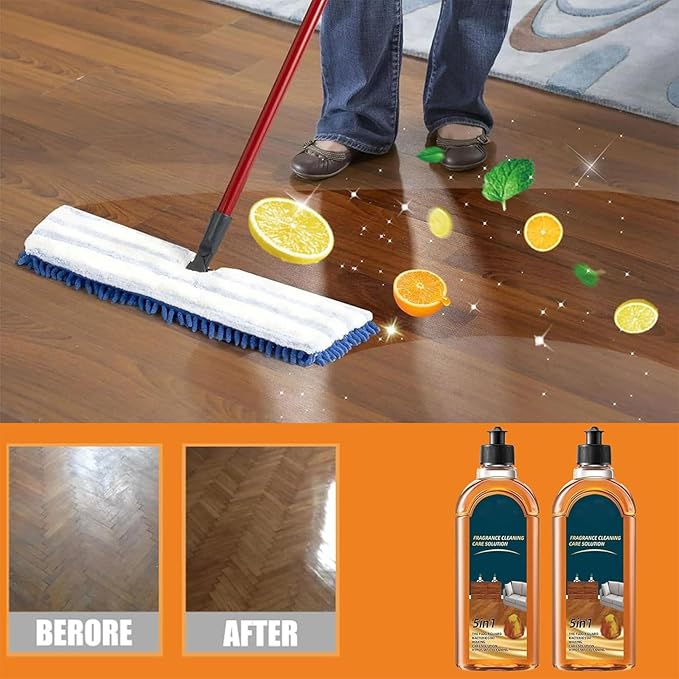 Stain and Odor Remover Floor Cleaner, Aucosh Floor Cleaner, 5-in-1 Fragrance Cleaning Treatment, Intense Stain Remover, Natural Shine, Scratch Remover (1)