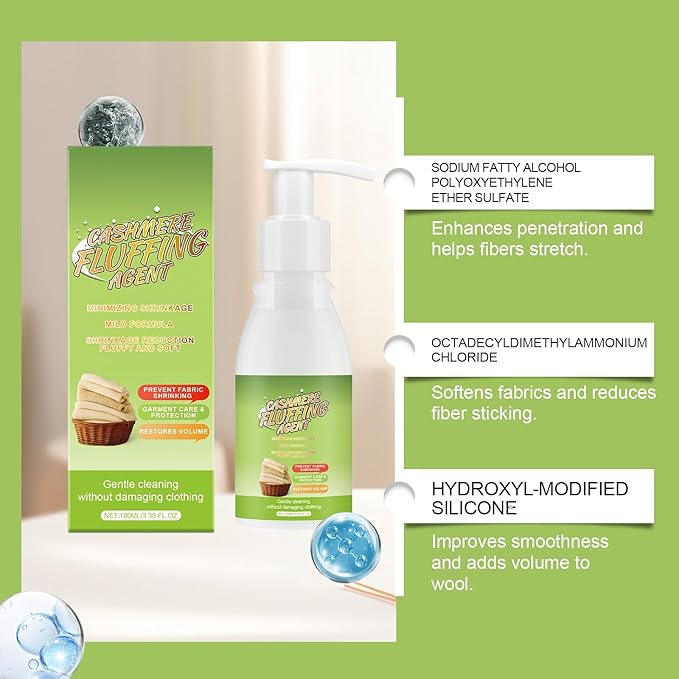 Organic Wool Care for Restoring Wool and Silk, Returns the natural elasticity to woolen fabrics Wool Sweater Shrinkage Repair & Restoration Solution