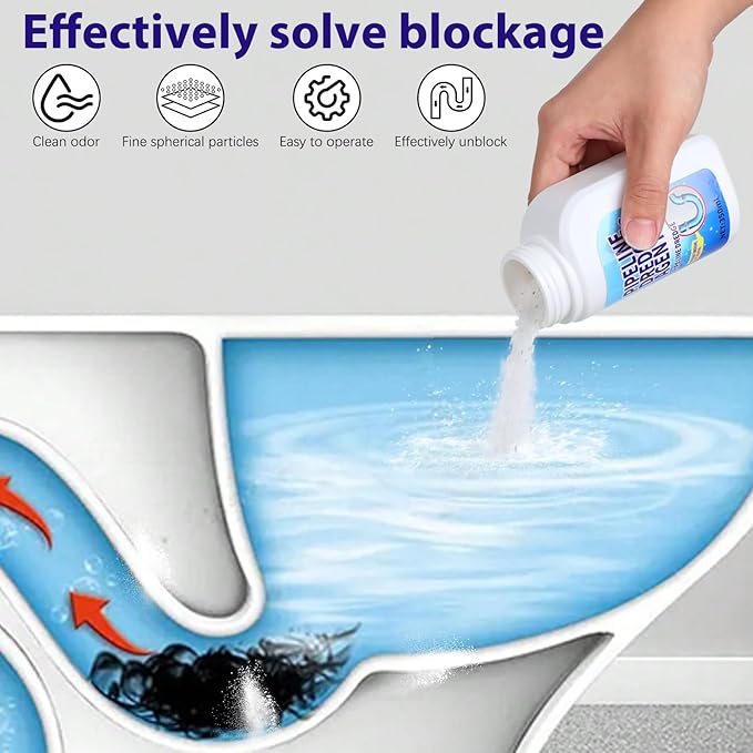 Pipeline Dredging Agent, 350ml Drain Clog Remover Agent,Kitchen Unblocker, Powerful Pipe Unclogger Powerful Sink And Drain Cleaner Powder for Kitchen Quick Cleaning (2Pcs)