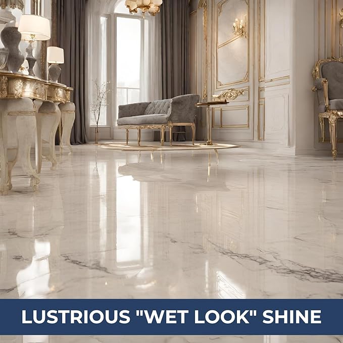 UltraShield Burnishing Formula – Super High Gloss, Flooring Protection & Enhancement For Commercial and Industrial Floor Tile Wet Look Shine Non Slip Janitorial Supplies (6 x 1 Liter Pack)