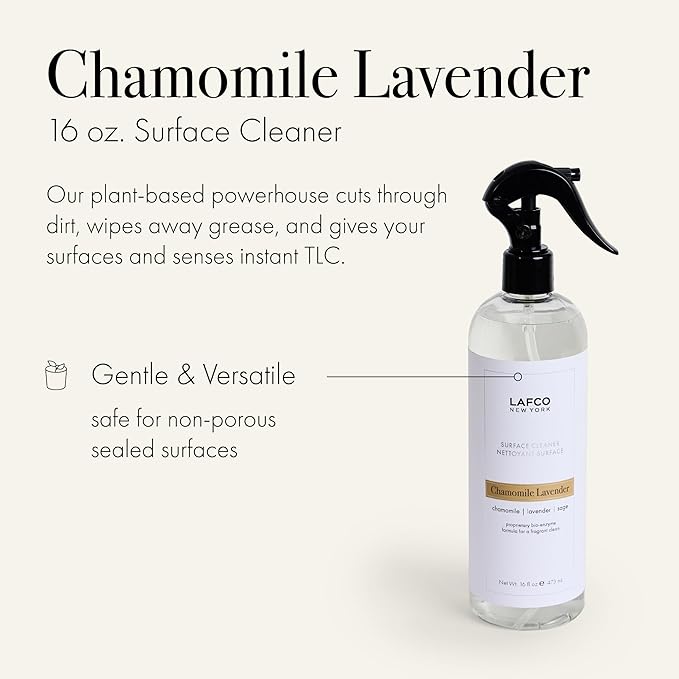 LAFCO New York Surface Cleaner, Chamomile Lavender - 16 fl oz - Bio-Enzyme Natural Formula for a Fragrant Clean - Safe for Non-Porous Sealed Surfaces - Synthetic & Cruelty Free