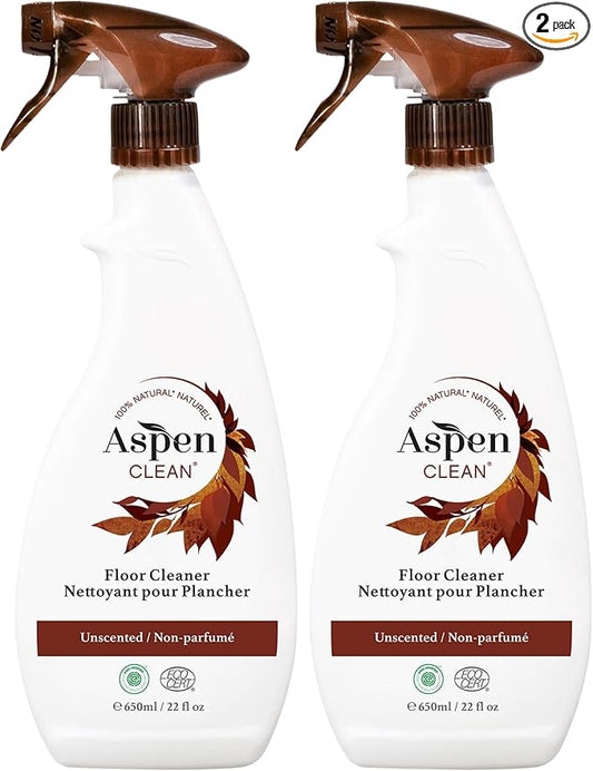 AspenClean Floor Cleaner | Eco-Friendly Spray Cleaner for Hardwood, Laminate, Stone & Ceramic | Non-Toxic | Made with Natural Ingredients | EWG Verified | Pack of 2 | 22 oz