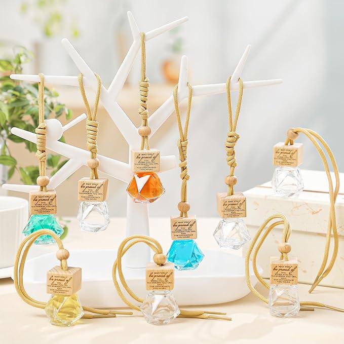 20 Pcs Car Diffuser Bottle Empty Bulk Hanging Car Freshener Bottles Inspirational Air Freshener Refillable Thank You Employee Appreciation Gifts Bulk for Nurse Staff(May you)