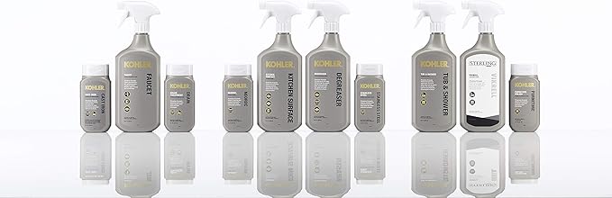 KOHLER K-23729-NA Stainless Steel Cleaner, Kitchen & Bathroom Cleaner, Polish & Protect Sinks & Other Surfaces, 8 FL Oz