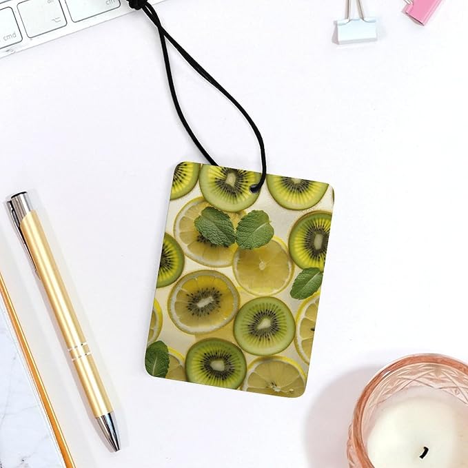 5 PCS Car Air Fresheners Hanging Fragrance Scented Cards Sliced Lemon And Kiwi in Drink Car Aromatherapy Tablets for Car Wardrobe Shoe Cabinet Eliminate Odors Card