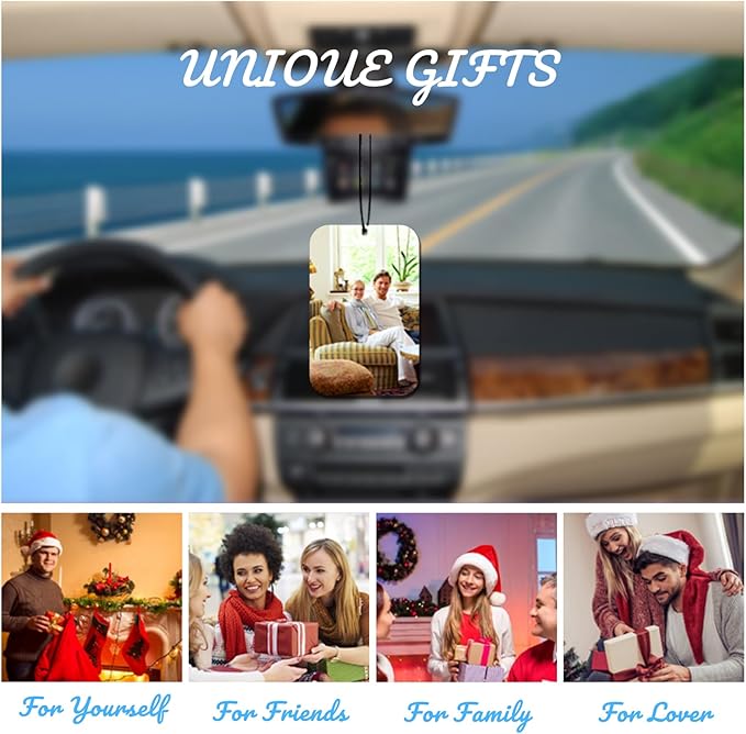 Personalized Photo Car Air Freshener – Custom Double-Sided Print – Fresh Linen Scent – Eco-Friendly, Long-Lasting Fragrance – For Family, Friends, Lovers (Circle)