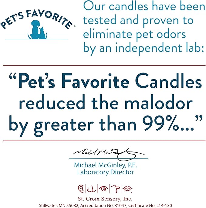 Pet's Favorite Pet Odor Candle, Clean Burning, Long Lasting Apple and Pumpkin Scented Candle with a Natural Fiber Wick and 70 Hour Burn Time, Crisp Apple and Pumpkin Spice - Pack of 2