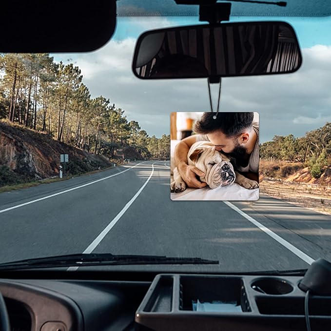 Custom Air Freshener for Car - Double Sided Photo Personalized Car Scents Air Freshener, Smell Air Fresheners With Picture for Wardrobe, Bathroom,Hanging Ornaments (Square)