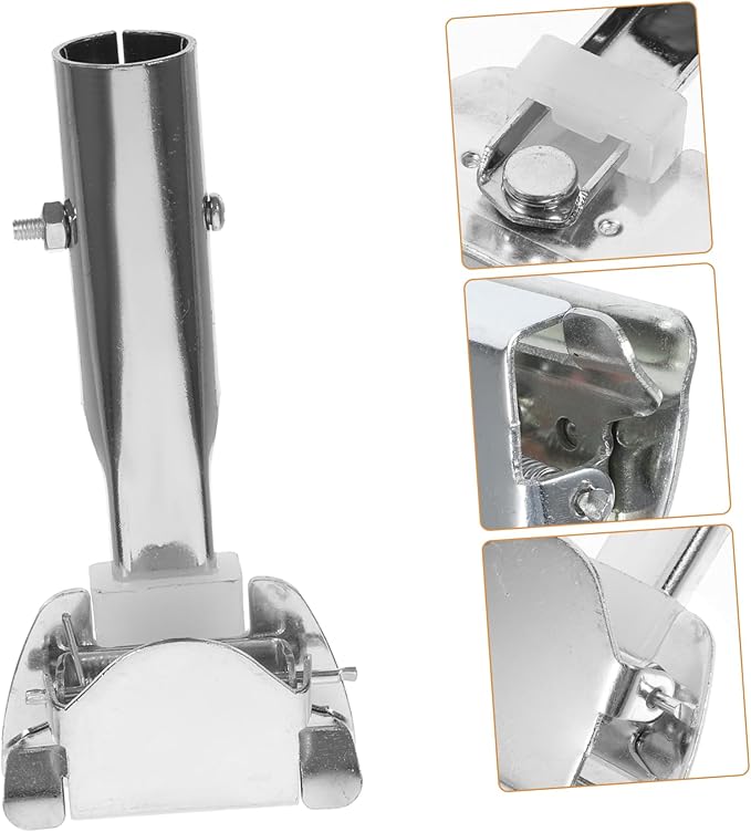 LIFKOME Mop Rod Chuck Mop Head Replacement Portable Mop and Bucket Broom Pole Adapter Sound Deadening Spray Mop Handle Wallpaper Roller Clips to Hold Brooms Car para Stainless Steel Silver