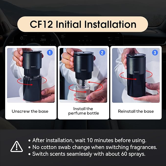 Ceeniu Car Air Fresheners - F26/CF12 Car Perfume Refill 45ml - Evernight Iceberg - Natural Plant Extracts - Long Lasting - 0% Alcohol 0 Additives