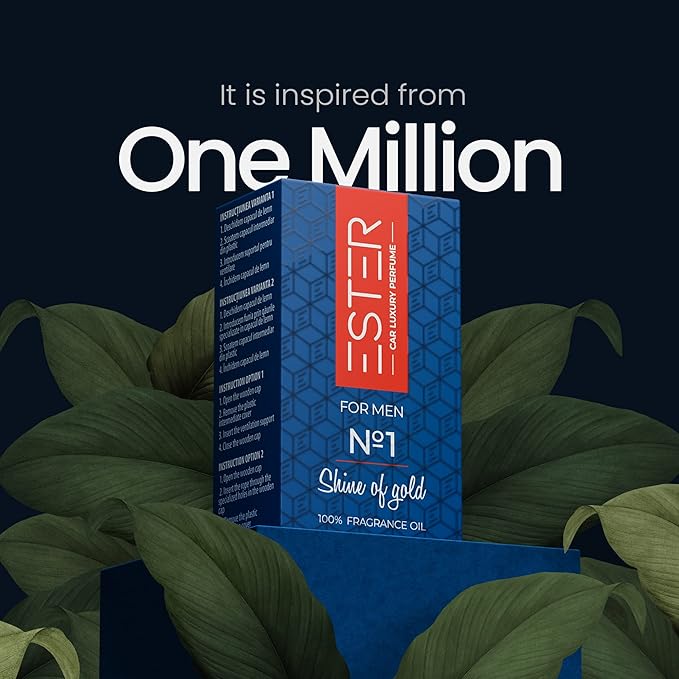 Car Luxury Perfume - One Million - Air Freshener - №1 Shine of Gold: For Men - 1Fl Oz Luxury Essential Oil Diffuser with Sticks - Strong and Long-Lasting Scent