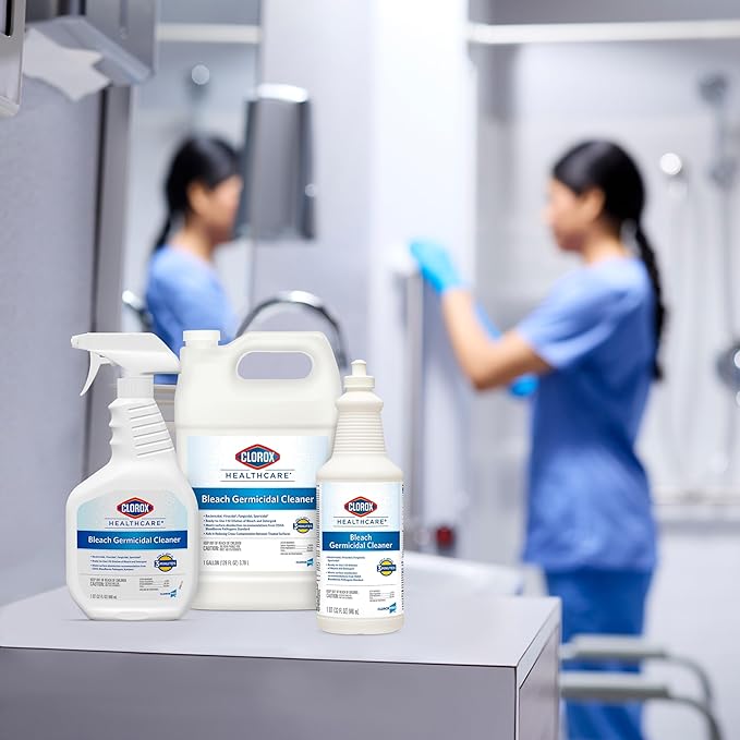 CloroxPro Healthcare Bleach Germicidal Cleaner Pull-Top, Healthcare Cleaning and Industrial Cleaning, 32 Ounces - 68832 (Pack of 6)