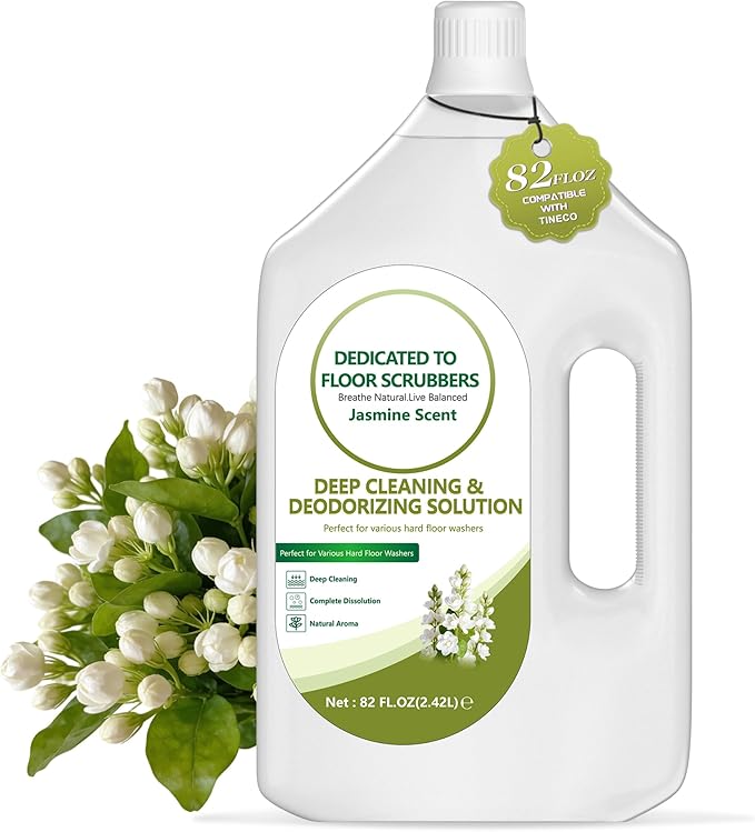 82 FL OZ/2.42 L Jasmine Scent Floor Cleaning Solution Compatible with Tineco iFLOOR 2/3/5 & FLOOR ONE S3/S5/S6/S7 PRO, Floor Cleaner Refill for All Cordless Wet/Dry Vacuum & Robot Vacuums Mop