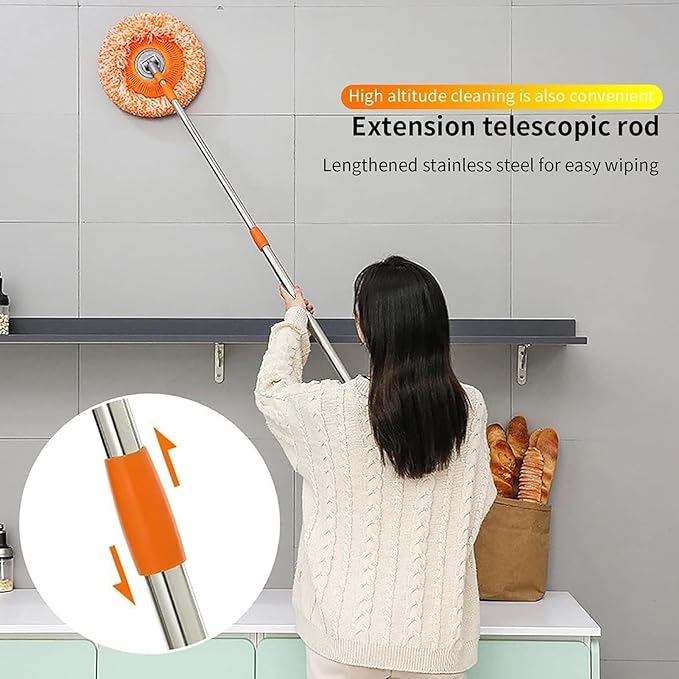 360 Spin Mop for Floor Cleaning , Replacement Adjustable Mop Stick Head,Household Wall Cleaning