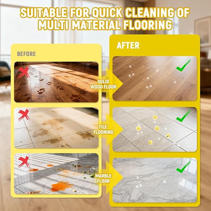 82FL OZ/2.42L Lemon Scent Floor Cleaning Solution Compatible with Roborock (Q5/Q7/Q8/Q10/S7/S8/Saros 10R/F25/Qrevo Series), Floor Cleaner Refill for All Robot Vacuums & Wet Dry Vacuum with Mopping