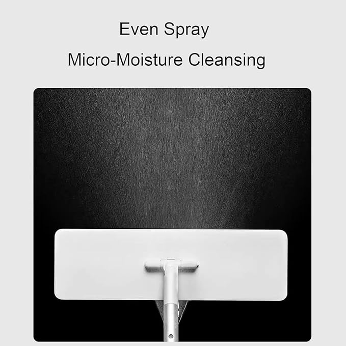 Mop, Spray Water Hands Free Mop Aluminum Rod Flat Mop Household Mop Spray Water Wet Dry Mop(WhiteA)