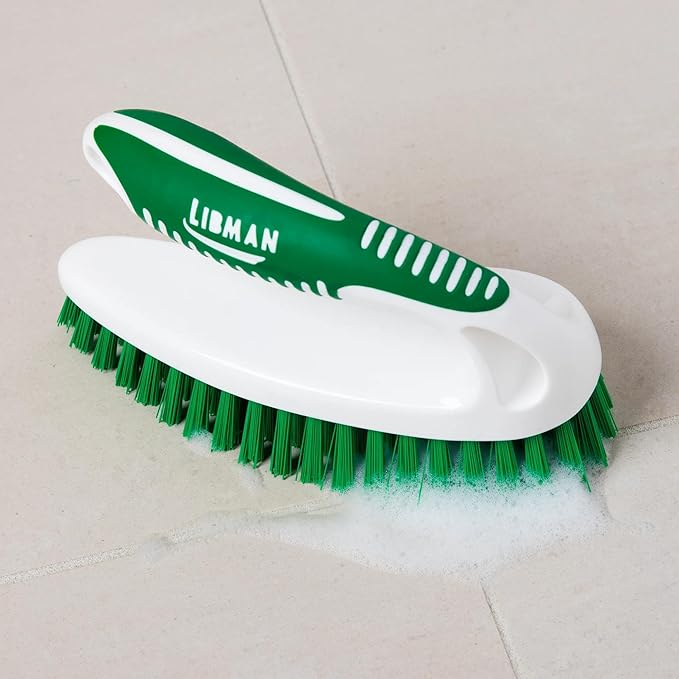 LIBMAN Scrub Brush - Heavy Duty Cleaning Brush with Strong Bristles - 3 pk Durable Scrub Brushes for Cleaning Bathroom, Kitchen, Floor, Shower, Sink, Tub, Carpet - All Purpose
