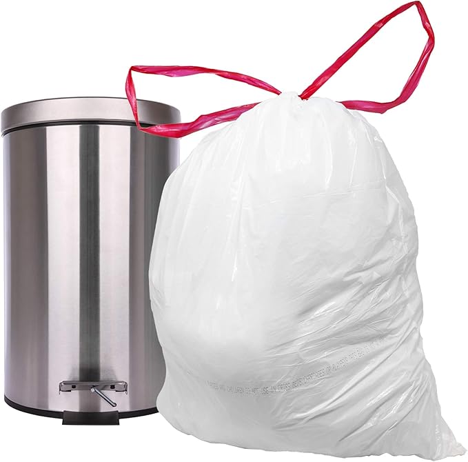 Reli. 2-4 Gallon Trash Bags Drawstring | 250 Count | 18"x 20" | Small Garbage Bags 4 Gallon - Drawstring Handles | White Trash Can Liners 2 Gal - 3Gal - 4Gal | Small Bin Liners, Office