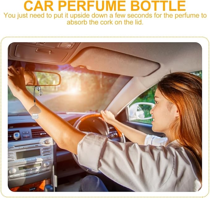 Mobestech Car Perfume Bottle Hanging Air Freshener Pendant for Rearview Mirror 5Ml Refillable Diffuser with Elegant Mini Design for Car Office Bedroom