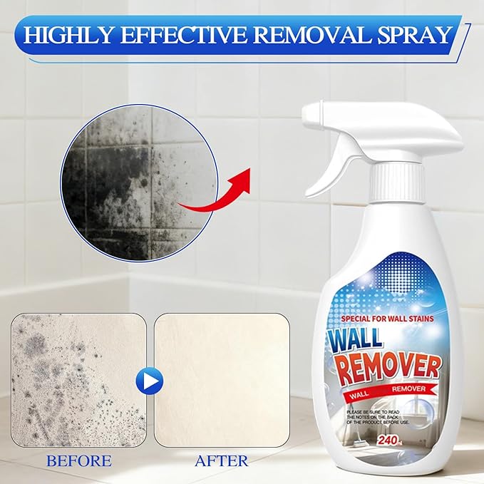 Highly Effective Removal Spray, Wall Cleaner Spray 8.46 Fl.oz, Multi-Surface Cleaning Solution, Dirt, Dust and Stain Remover, for Wood, Tile, Fabric, Bathrooms, Kitchens