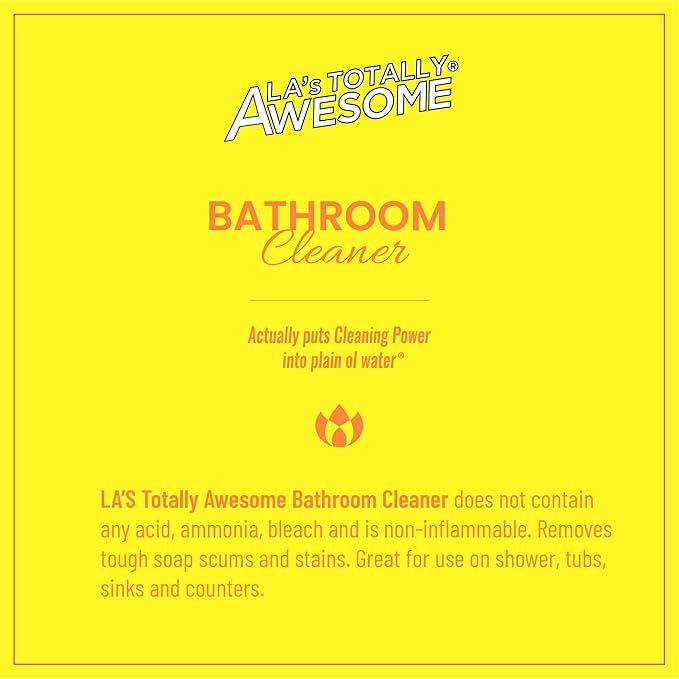 La's Totally Awesome All Purpose Cleaner 64 oz + Bathroom Cleaner Plant-Derived Spray 32oz (Pack of 2)