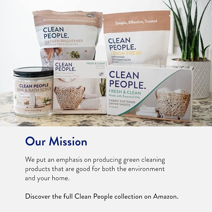 Clean People Laundry Detergent Sheets- Recyclable Packaging, Hypoallergenic, Stain Fighting, Works with All Machines including HE (384 Count, Spring)
