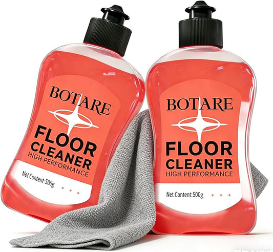 Floor Cleaner Liquid for Mopping, Household Deep Cleaning Solution for Wood,Hardwood,Tile,Laminate,Marble & Porcelain & Bathroom,Sakura Scent,17.6 Fl Oz Each(2 Bottles+1 Cleaning Cloth)