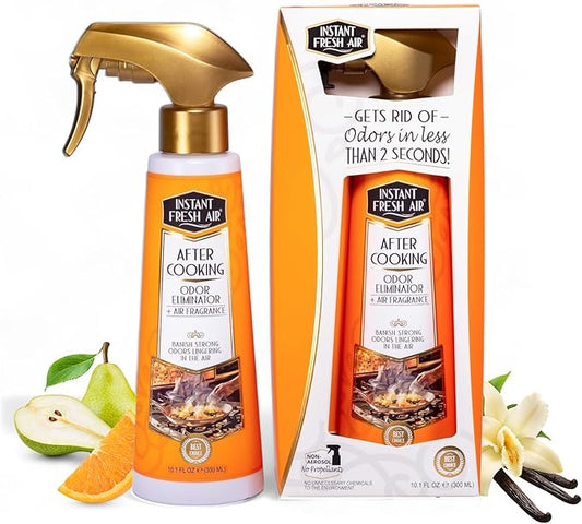 'After Cooking' Odor Eliminator - Cooking Smell Eliminator & Kitchen Odor Absorber - Removes Lingering Food Odors Instantly - Vanilla Candle Scent - 10.1 oz.