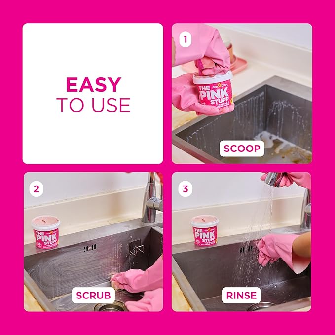 Stardrops The Pink Stuff Miracle Cleaning Bundle – Multi-Purpose Paste, Spray & Cream Cleaner (3-Pack) – Tough on Stains, Gentle on Surfaces