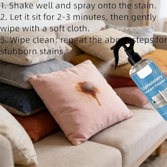2026 Must-Have Upholstery Cleaner, Pro Formula Erases Tough Stains, Leaves Everything Fresh Like New, Safely Cares for Fabrics, Quick Dry, No Rinse (1PCS)