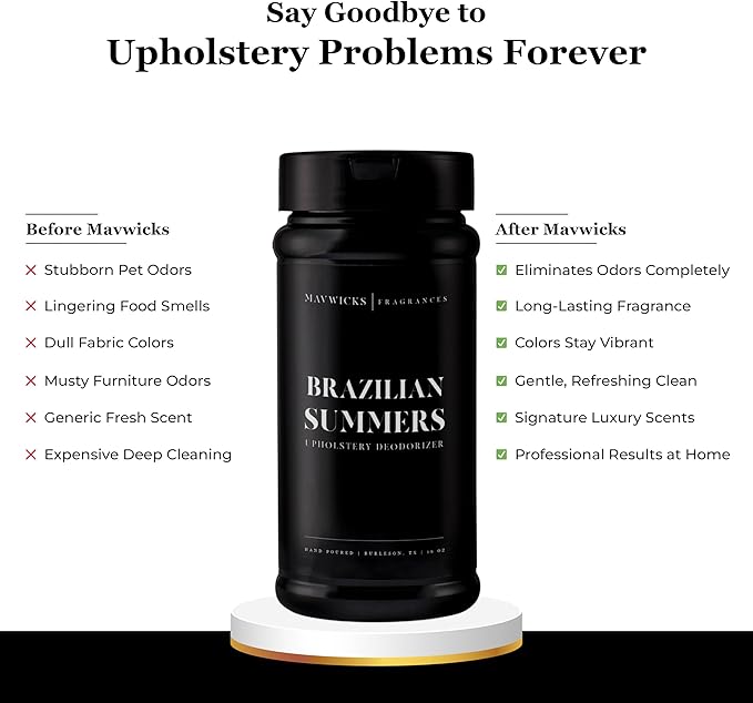 Fragrances - Upholstery Deodorizer (Brazilian Summers) 16 oz - Rug, Couch & Carpet Deodorizer - Vacuuming Powder, Pet Safe Carpet Freshener Powder - Odor Eliminator for Home