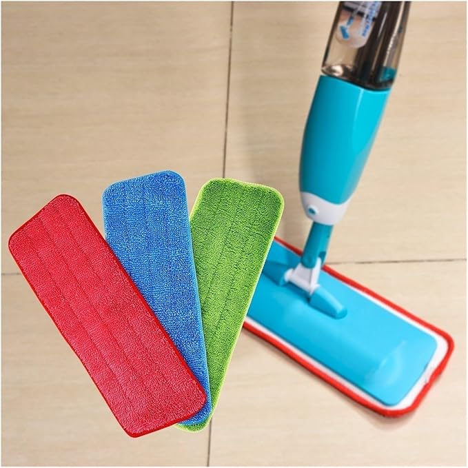 Spray Mop Cloth Pads Microfiber Reusable Head Floor Tile Window Cleaning Water Rags Paste Style Household Accessories(Purple)