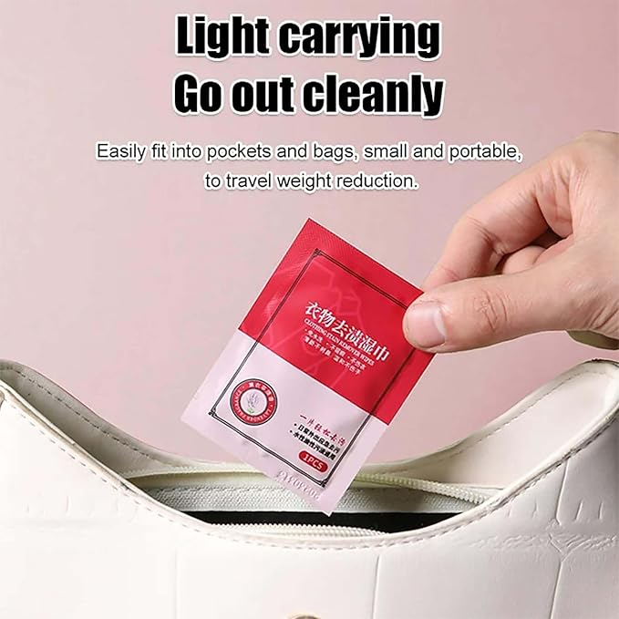 Clothes Stain Removal Wipes, 20 Pack Stain Remover - Individual Wrapped Cleaning Wipes - No Dry Cleaning Food, Grease, Coffee Off Laundry, Underwear, Fabric (1pc)