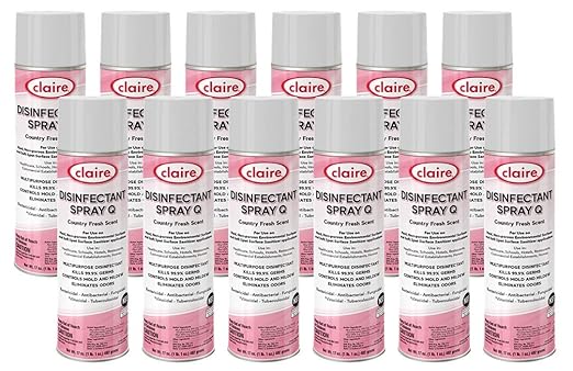 Claire CL1001-12pk Disinfectant Spray Q- Country Fresh Scent; 17 Oz. Net Wt, 12 Count