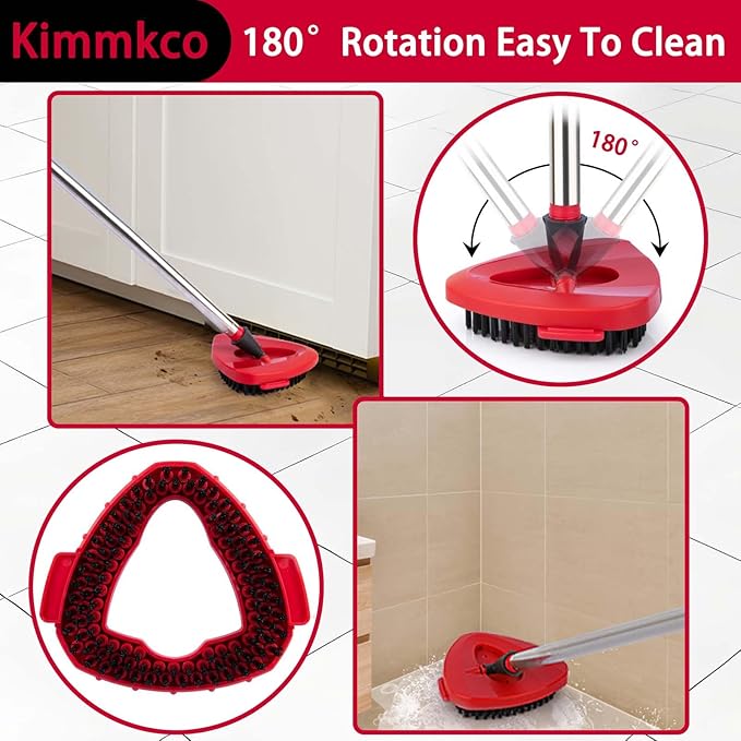 Spin Mop Replace Head Base Scrub Brush Mop Head Compatible with O Cedar EasyWring 1 Tank System, Shower Floor Scrubber, Hard Bristle Cleaning Brush for Kitchen Bathroom Tile Hard Floor