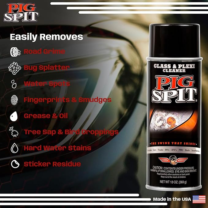 Glass and Plexi Cleaner for a Streak-Free Shine for Home and Automotive Use | 13 oz.| 12-Pack