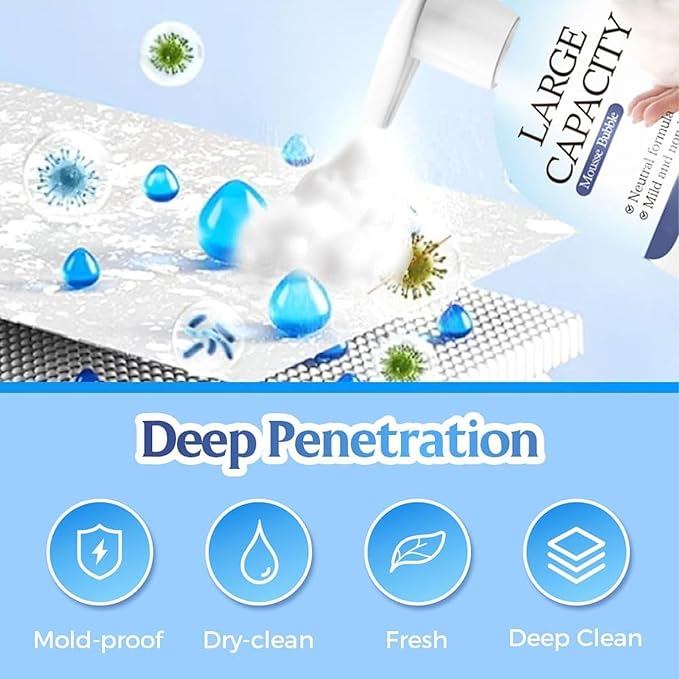Jeeeun Mattress Stain Remover, Mattress Cleaner Fabric Cleaner Spray, Deep Clean for Bed Couch Carpet Upholstery, No-Scrub Fast-Acting Spot Treatment for Home Fabric (3 Sets)