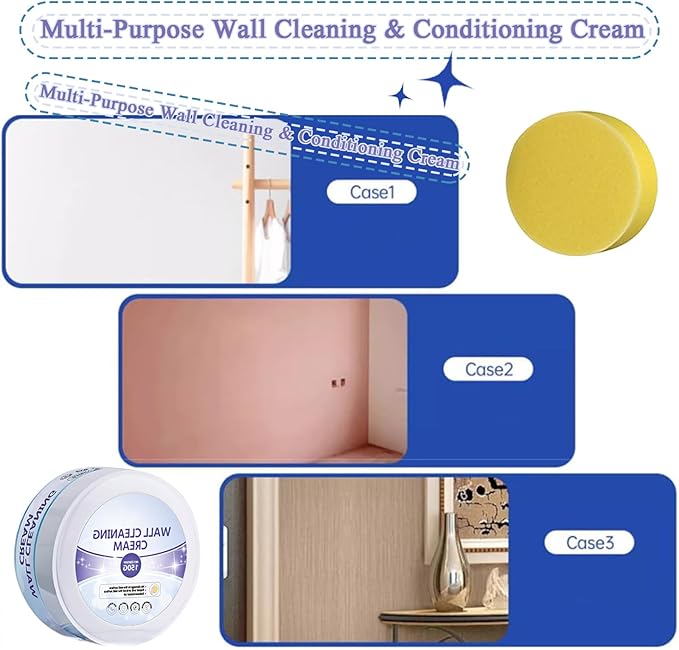 Multi-Purpose Wall Cleaning & Conditioning Cream, Hard Surface Cleaning Paste, Powerful Wall Cleaning Cream, Pen Ink Stain Remover from Wall, All-Purpose Cleaner, Multipurpose Cleaning Cream (3)