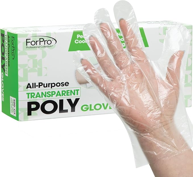 ForPro Disposable Poly Plastic Gloves
