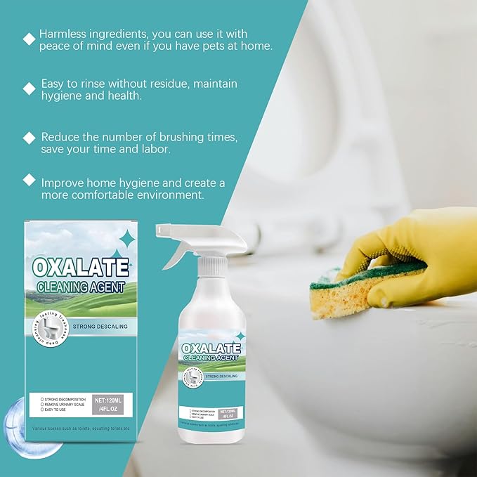 Oxalic Acid Cleaner, Multi-purpose Oxalic Acid Stain Removal Cleaning Spray, High Concentration Oxalic Acid Toilet All-Purpose Cleaner, For Floor Tile Countertop (1PCS)