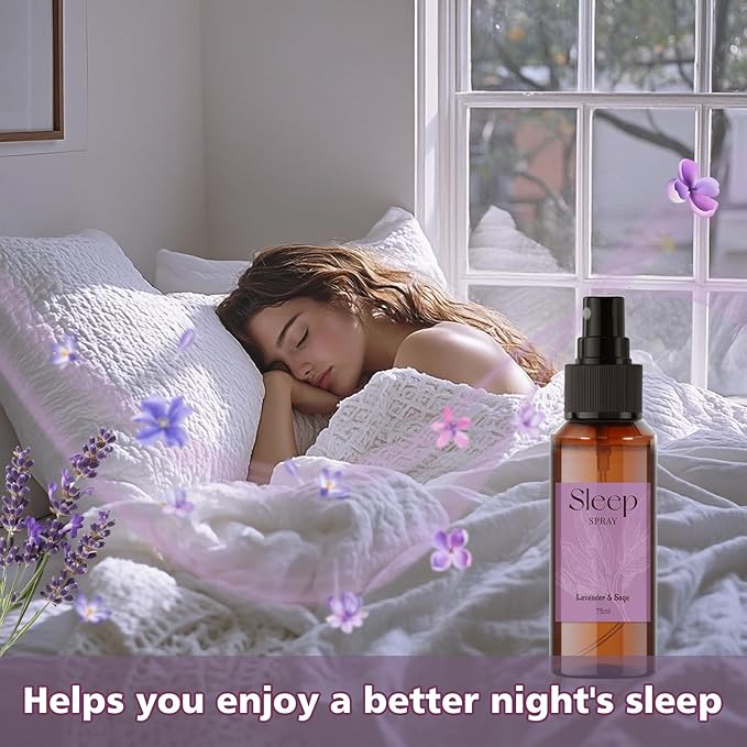 SCENTORINI Sleep Spray, 10.14 oz Calming Lavender Spray for Sleep, Lavender Essential Oil, 4 Pack Relaxing Aromatherapy Mist for Bedding Fabric, Room Spray Odor Deodorizer